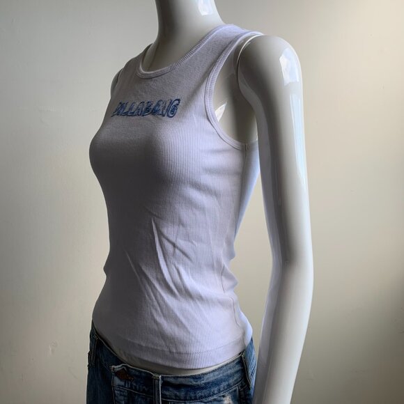 Billabong surf white & blue logo cotton ribbed tank top - Picture 4 of 5